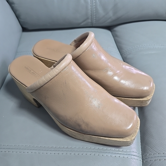 Rachel Comey Womens Block Heel Platform Clogs Mules Beige Tan Size 9 - Picture 1 of 10